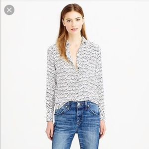 J. crew “key print” silk shirt
